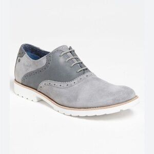 Rockport 'Ledge Hill' Saddle Shoe Suede Leather Oxford Lace Up Men 13 Grey NEW